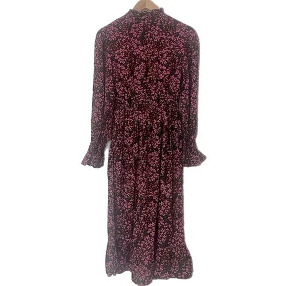 Nasty Gal Like New Floral Print High Neck Midi Smock Dress Size 0 - Picture 6 of 7